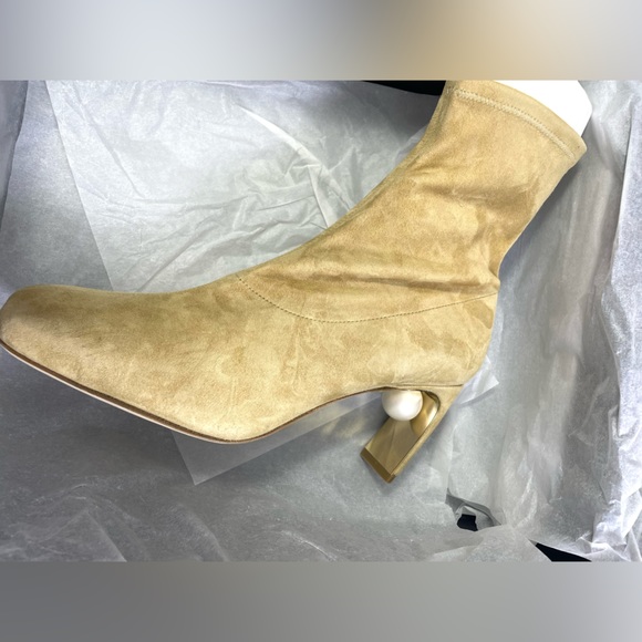 Nicholas Kirkwood Women’s Maeva Faux Pearl Stretch Booties. Color: Hazel. NWB. - Picture 9 of 16